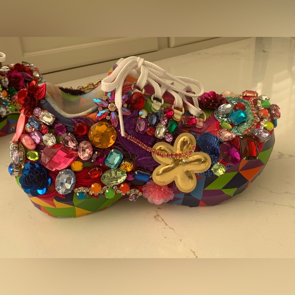 Comme Des Garçons x Salomon glass crystal embellished sneakers Size 6.5 US Women - Picture 7 of 16